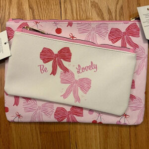 SET OF TWO - Brand New Bows and Cherries zipper pouches